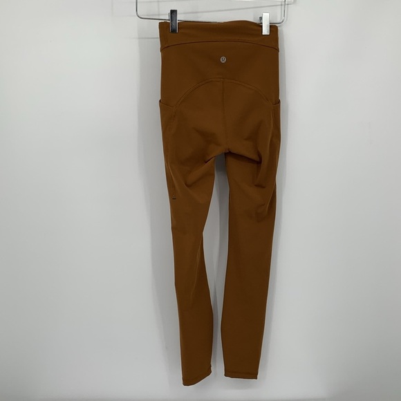 Lululemon Power thru high rise legging copper brown compression yoga active 2 - Picture 4 of 8